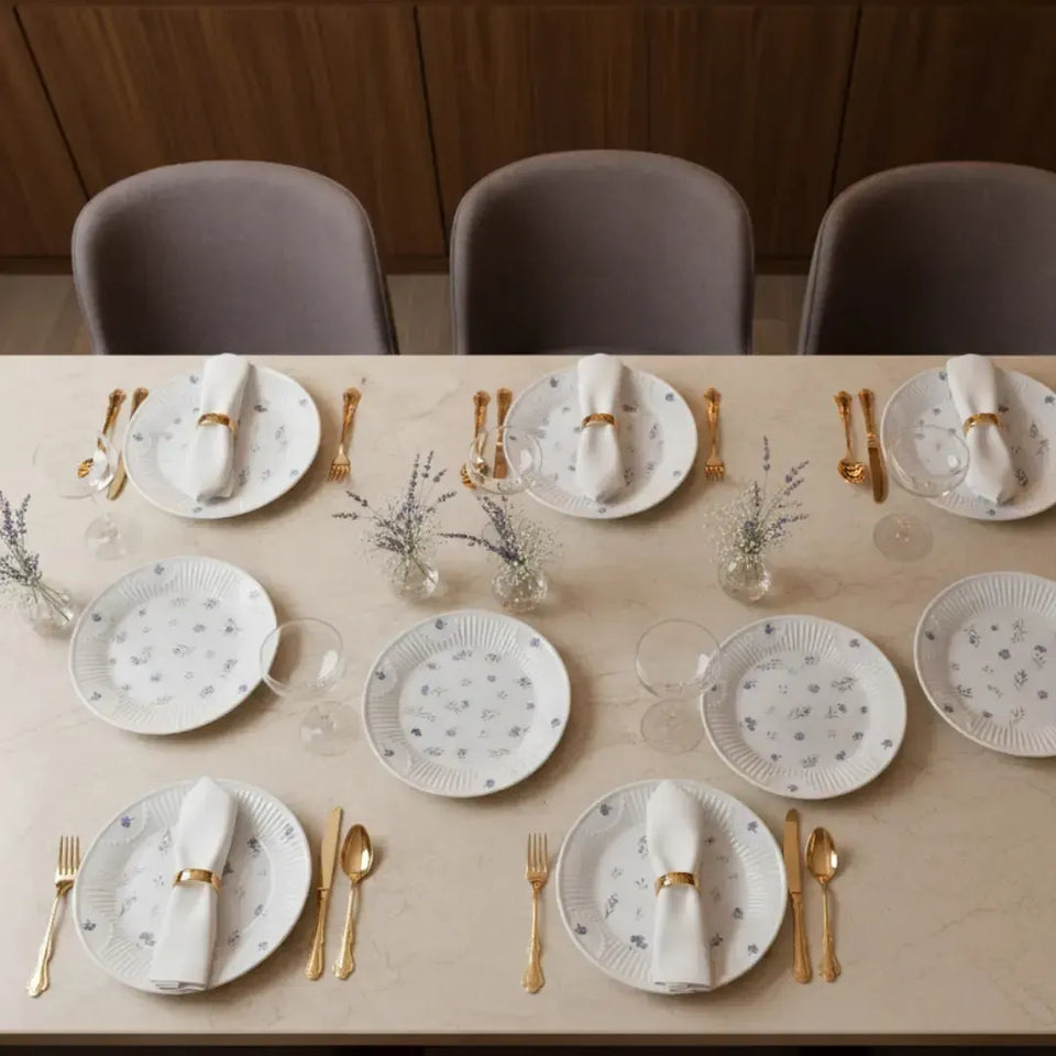 Jogo 6 Pratos Sobremesa Cerâmica Provence 21cm Scalla