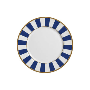 Jogo 6 Pratos Sobremesa Cerâmica Stripe Azul 21cm Alleanza