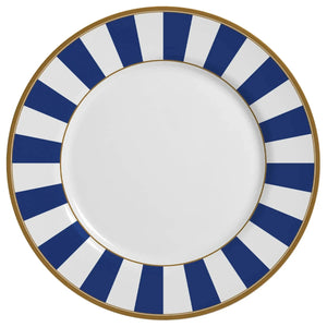 Jogo 6 Pratos Sobremesa Cerâmica Stripe Azul 21cm Alleanza