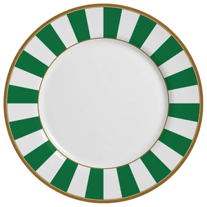 Jogo 6 Pratos Sobremesa Cerâmica Stripe Verde 21cm Alleanza