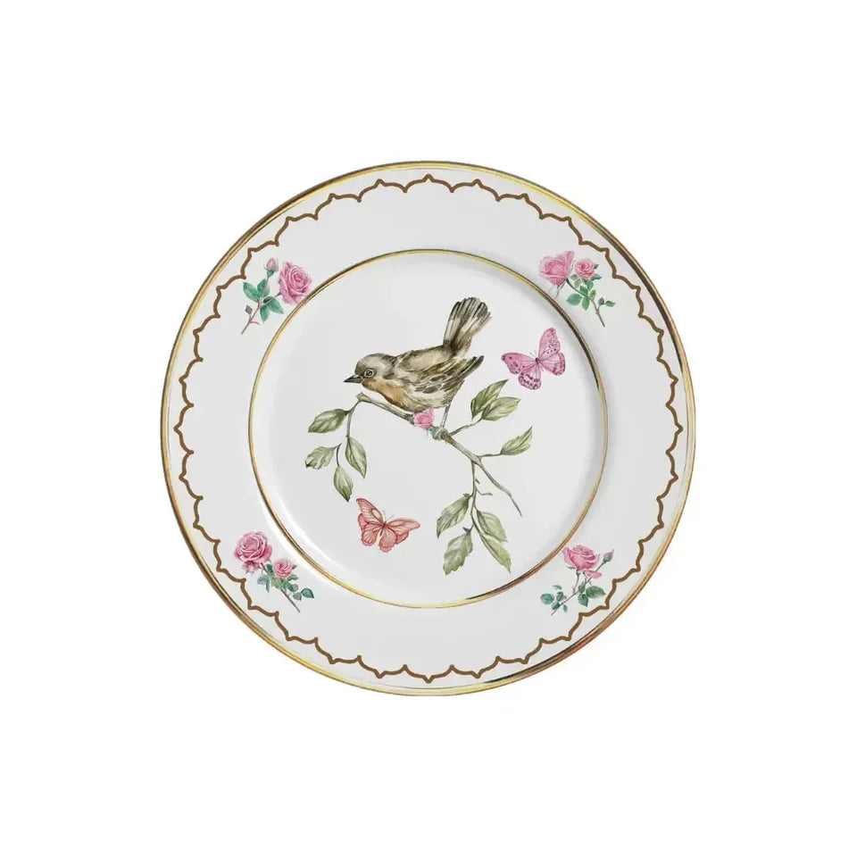 Aparelho de Jantar Cerâmica Sweet Bird Filete Ouro 30 peças Alleanza