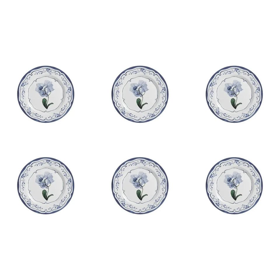 Jogo 6 Pratos Sobremesa Cerâmica Valência 21cm Alleanza