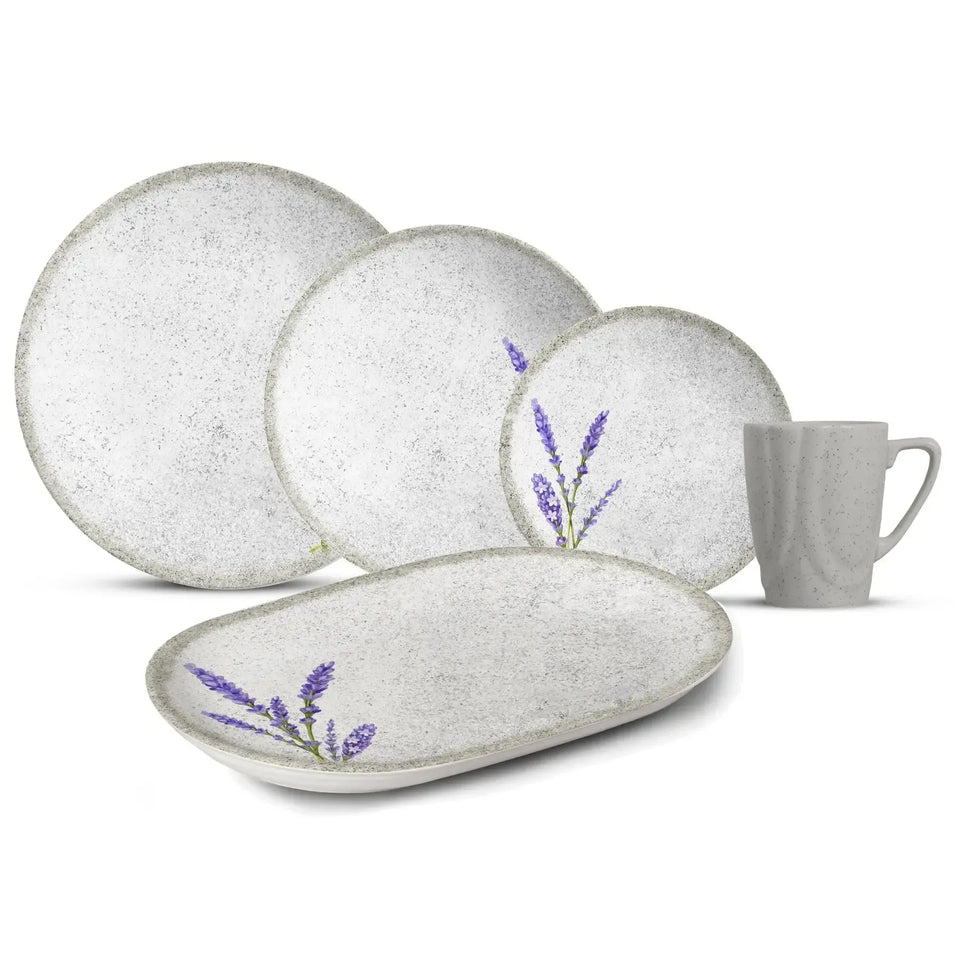 Jogo 6 Pratos Sobremesa Coup Cerâmica Alfazema 21cm Alleanza