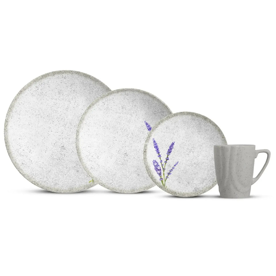 Jogo 6 Pratos Sobremesa Coup Cerâmica Alfazema 21cm Alleanza