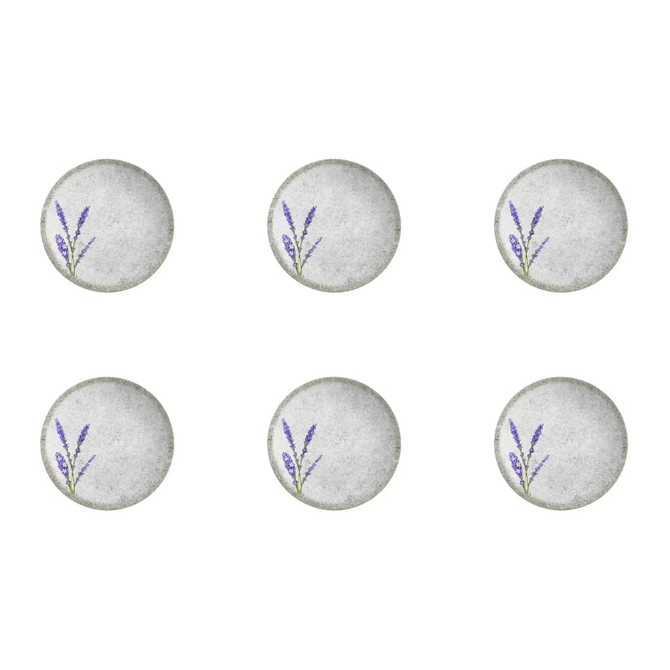 Jogo 6 Pratos Sobremesa Coup Cerâmica Alfazema 21cm Alleanza