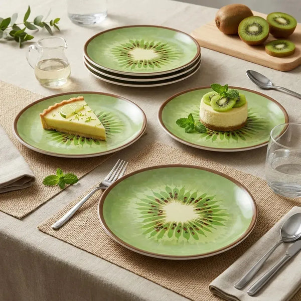 Jogo 6 Pratos Sobremesa Coup Cerâmica Kiwi 21cm Alleanza