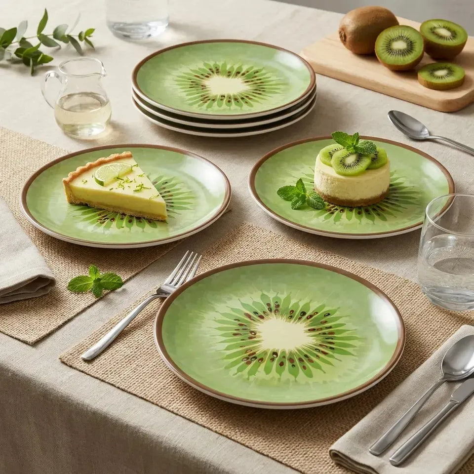 Jogo 6 Pratos Sobremesa Coup Cerâmica Kiwi 21cm Alleanza