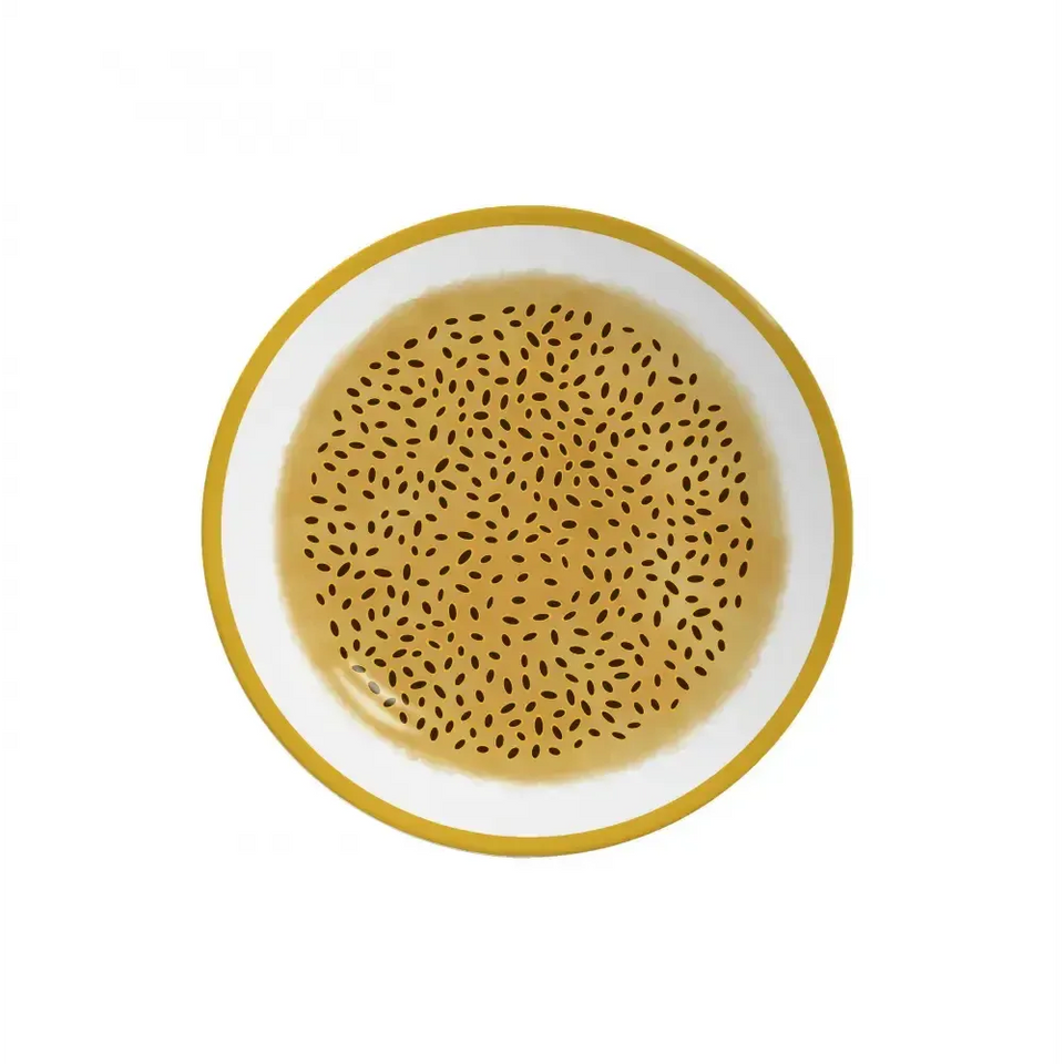 Jogo 6 Pratos Sobremesa Coup Cerâmica Maracujá 21cm Alleanza