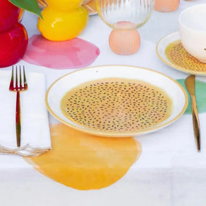 Jogo 6 Pratos Sobremesa Coup Cerâmica Maracujá 21cm Alleanza