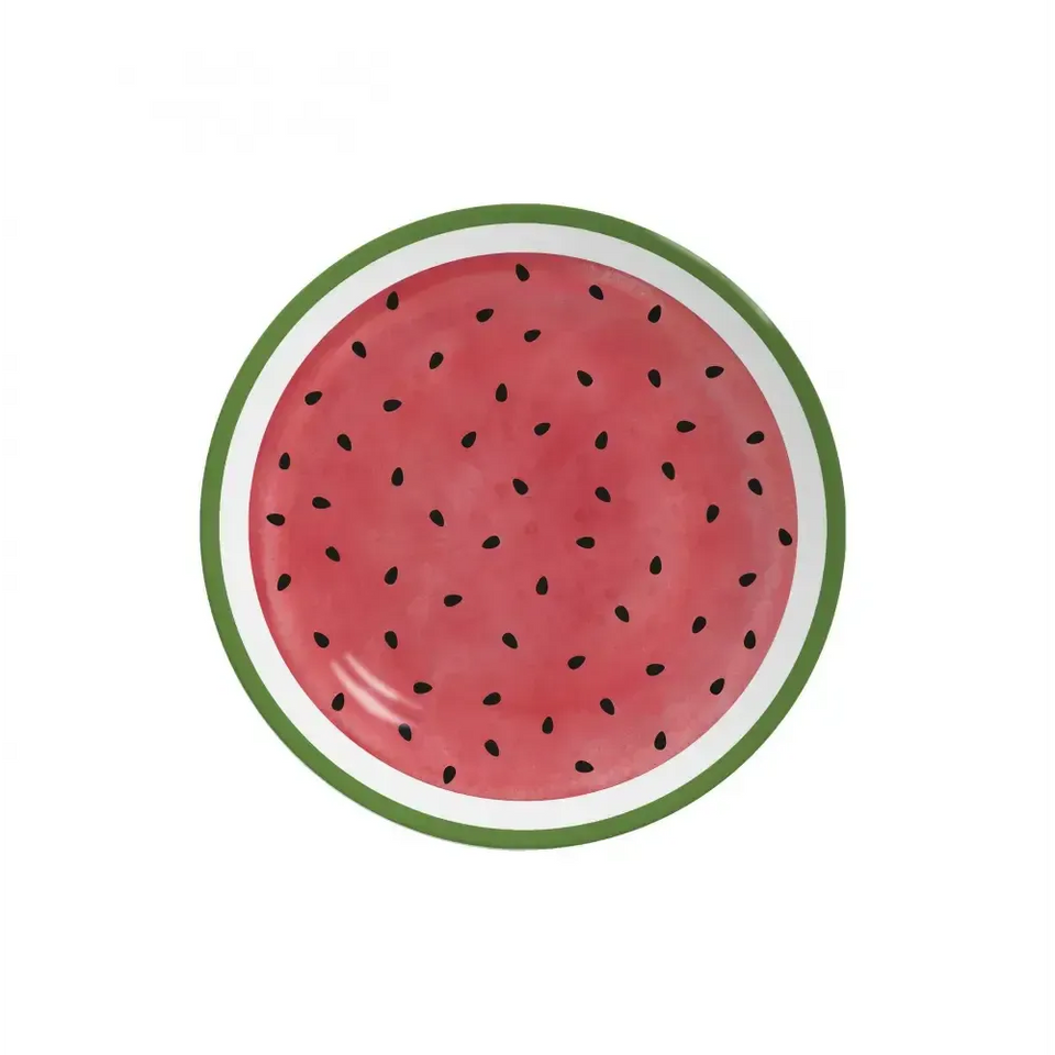 Jogo 6 Pratos Sobremesa Coup Cerâmica Melancia 21cm Alleanza