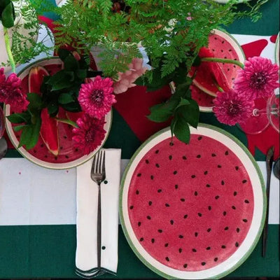 Jogo 6 Pratos Sobremesa Coup Cerâmica Melancia 21cm Alleanza