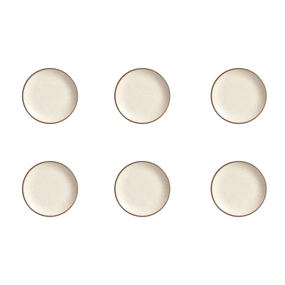 Jogo 6 Pratos Sobremesa Coup Cerâmica Vanilla 21cm Alleanza