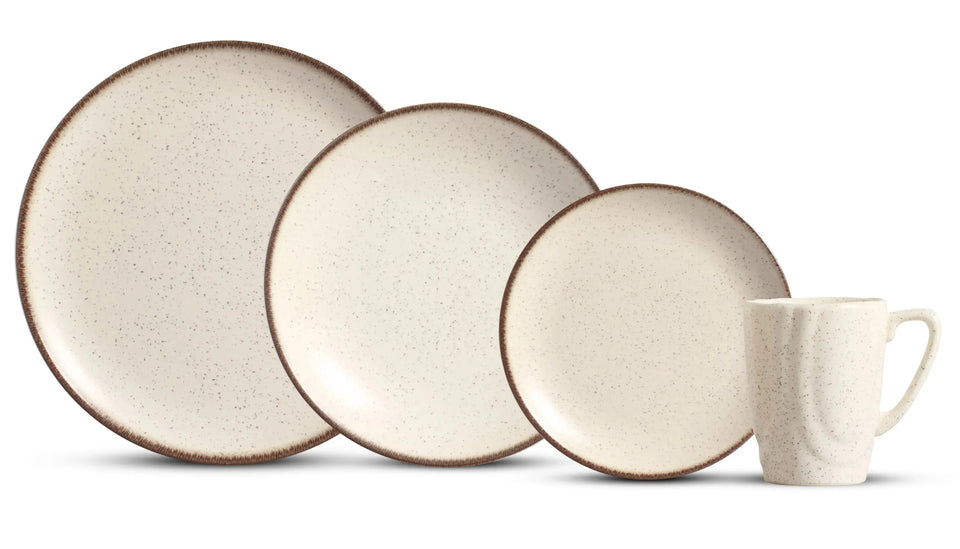 Jogo 6 Pratos Sobremesa Coup Cerâmica Vanilla 21cm Alleanza