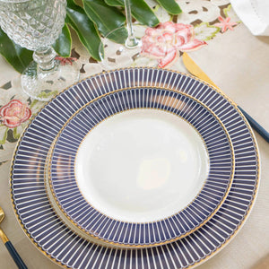 Jogo 6 Pratos Sobremesa Porcelana Wolff Bone China Cobalto 22cm