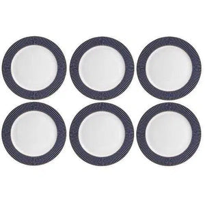 Jogo 6 Pratos Sobremesa Porcelana Wolff Bone China Cobalto 22cm