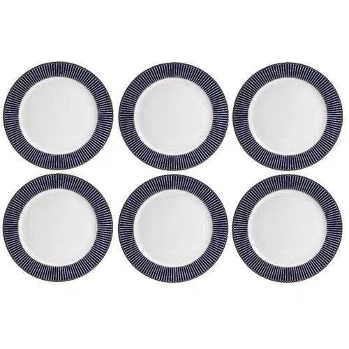Jogo 6 Pratos Sobremesa Porcelana Wolff Bone China Cobalto 22cm