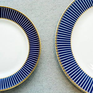 Jogo 6 Pratos Sobremesa Porcelana Wolff Bone China Cobalto 22cm