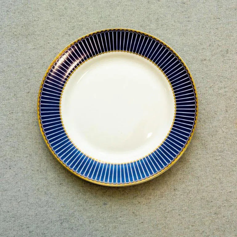 Jogo 6 Pratos Sobremesa Porcelana Wolff Bone China Cobalto 22cm