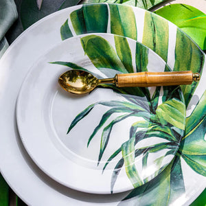 Jogo 6 Pratos de Sobremesa Cerâmica Botânica 20cm Alleanza