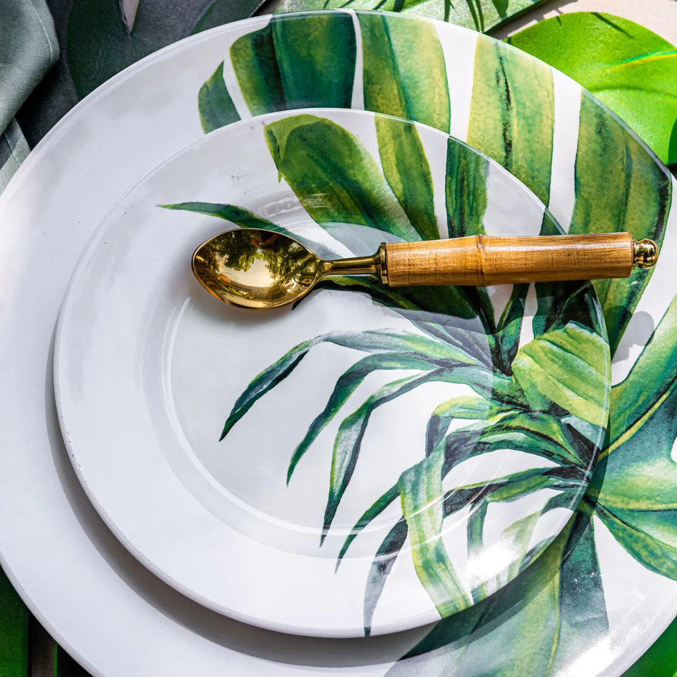 Jogo 6 Pratos de Sobremesa Cerâmica Botânica 20cm Alleanza