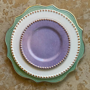 Jogo 6 Pratos de Sobremesa Cerâmica Brasilis Colors com Filete de Ouro 20cm Scalla