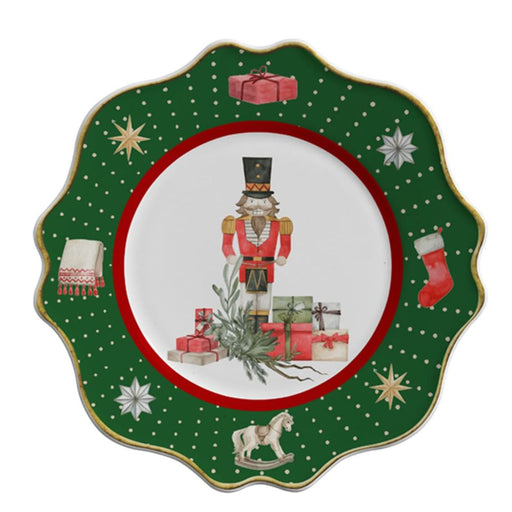 Jogo 6 Pratos de Sobremesa Cerâmica Christmas Gifts 20cm Scalla