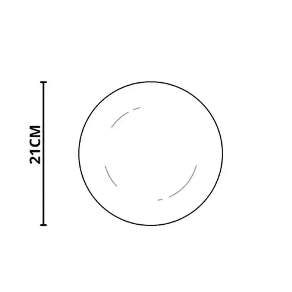 Jogo 6 Pratos de Sobremesa Cerâmica Classic Christmas Filete Dourado 21cm Alleanza