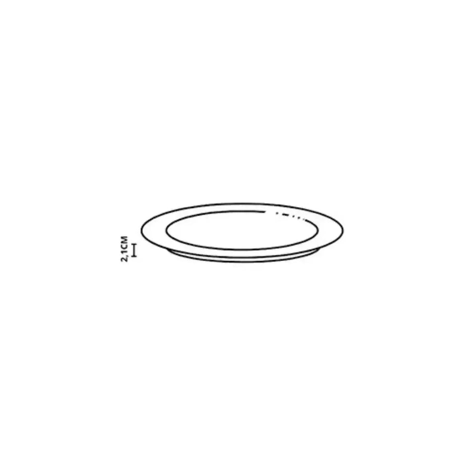 Jogo 6 Pratos de Sobremesa Cerâmica Classic Christmas Filete Dourado 21cm Alleanza