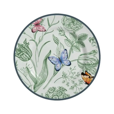 Jogo 6 Pratos de Sobremesa Cerâmica Faiança Campestre 21cm Alleanza