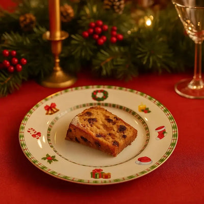 Jogo 6 Pratos de Sobremesa Cerâmica Jingle Bells 21cm Alleanza