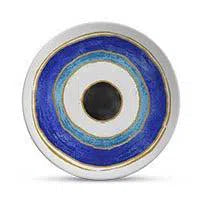 Jogo 6 Pratos de Sobremesa Cerâmica Olho Grego Azul 20cm Scalla