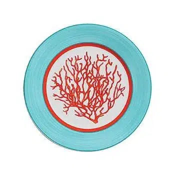 Jogo 6 Pratos de Sobremesa Cerâmica Reto Coral 20cm Scalla