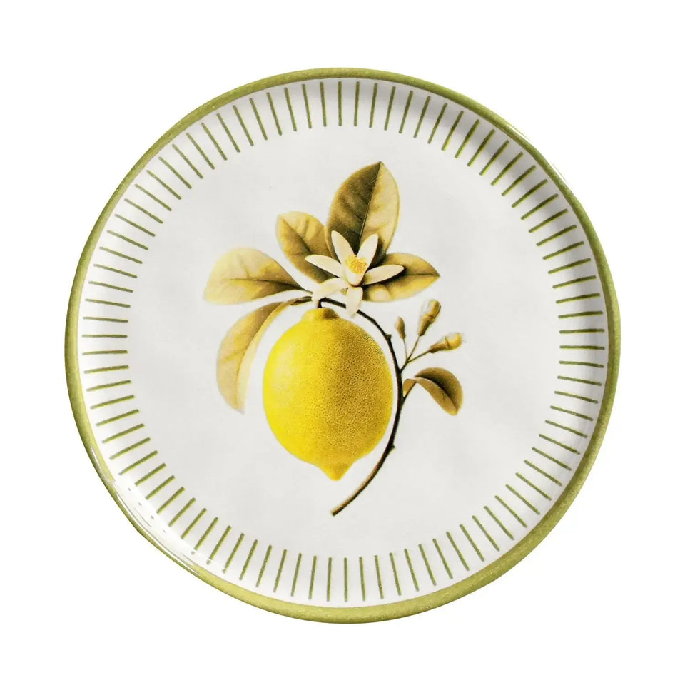 Jogo 6 Pratos de Sobremesa Stoneware Bio Lemon 21,5cm Porto Brasil