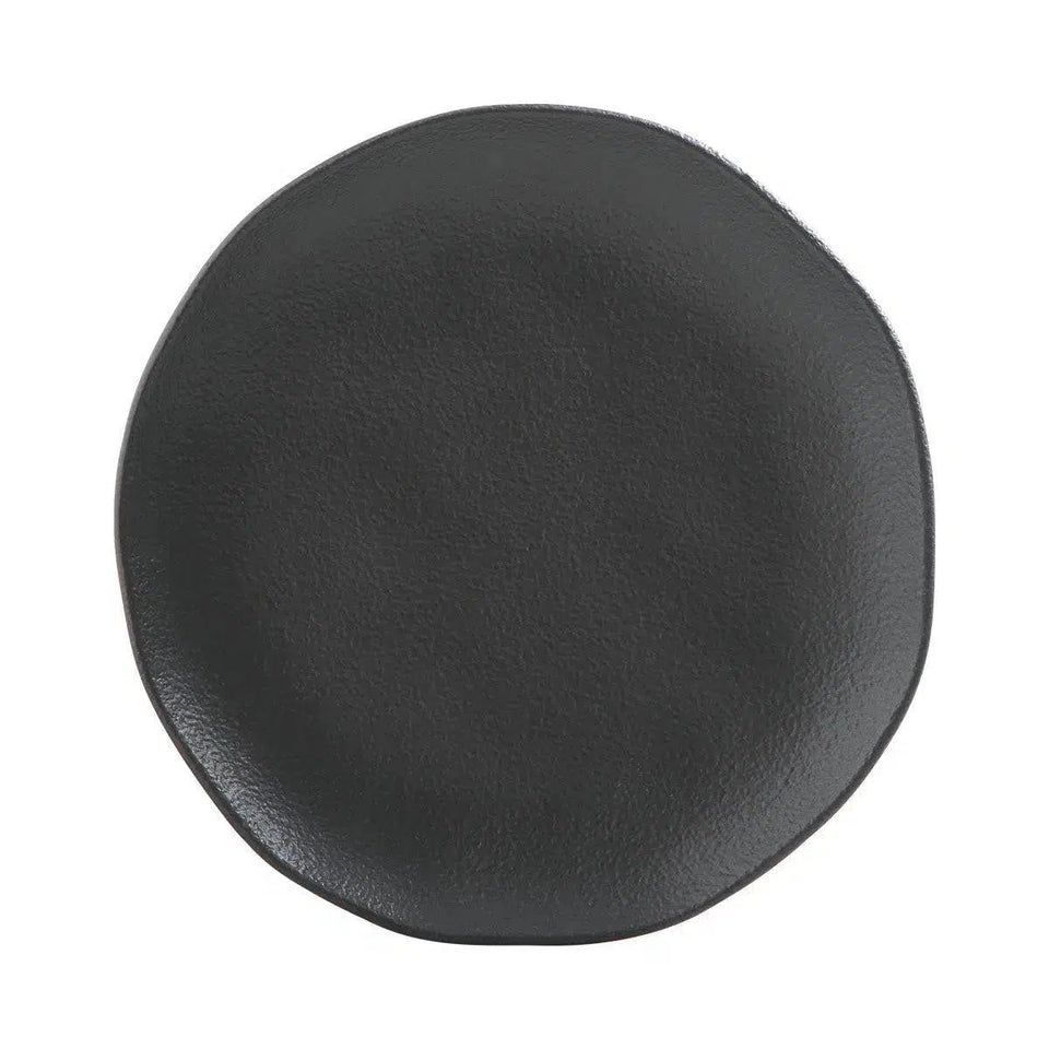 Jogo 6 Pratos de Sobremesa Stoneware Orgânico Preto Matte 19,5cm Porto Brasil