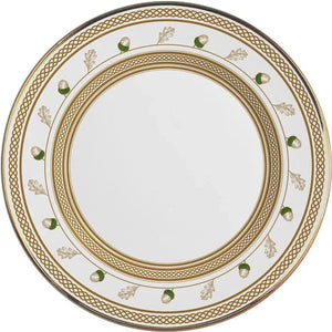 Jogo 6 Sousplats Cerâmica Nuts Filete de Ouro 34cm Alleanza