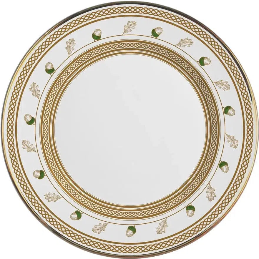 Jogo 6 Sousplats Cerâmica Nuts Filete de Ouro 34cm Alleanza