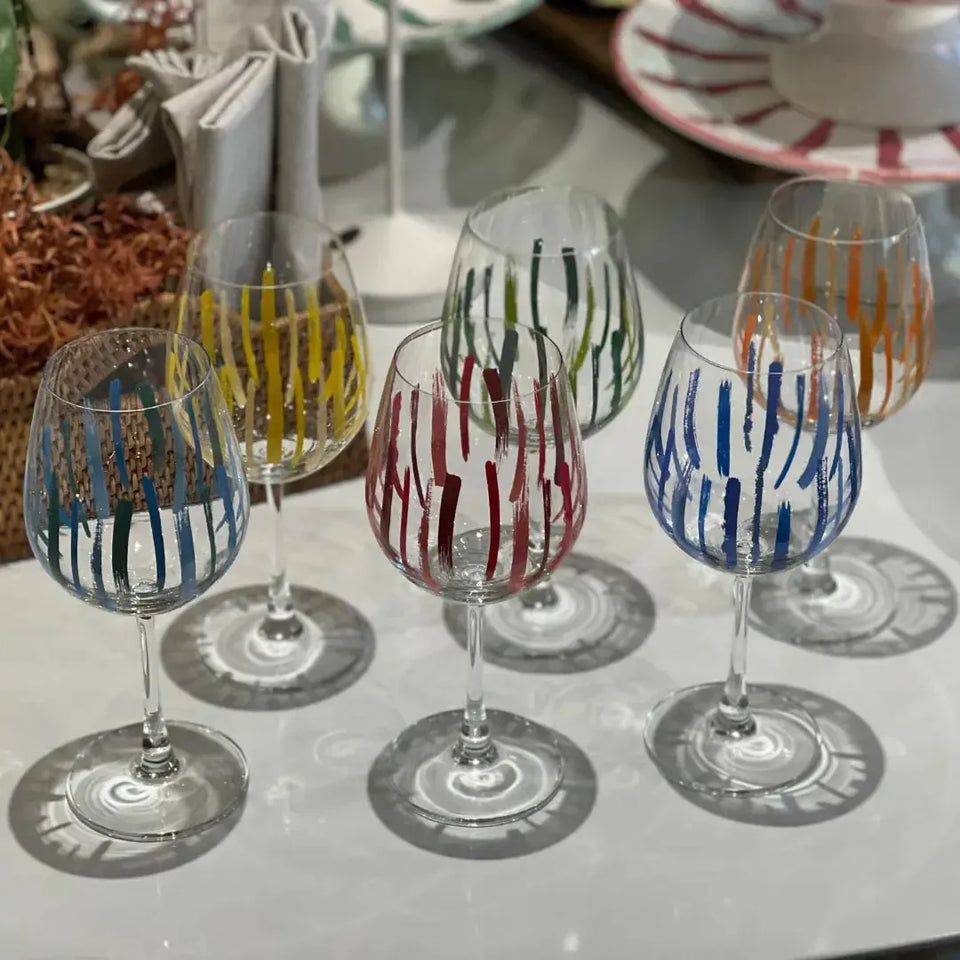 Jogo 6 Taças Bordeaux em Cristal Ecológico Piuma 600ml Colors