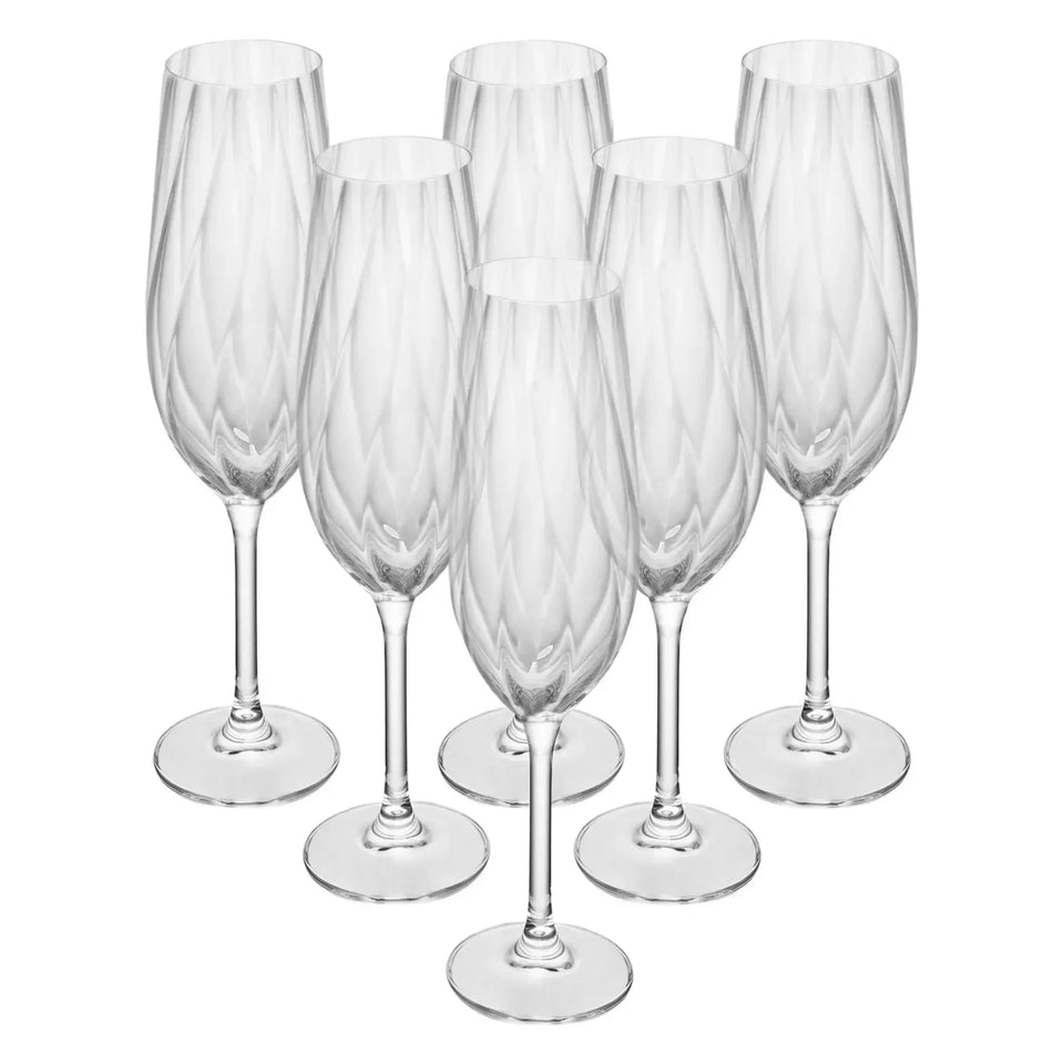 Jogo 6 Taças Champagne Crex Optic 270ml Cristal Ecológico Bohemia