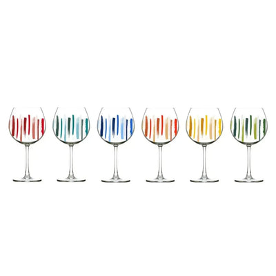 Jogo 6 Taças Gin Burgundy em Cristal Ecológico Piuma 650ml Colors