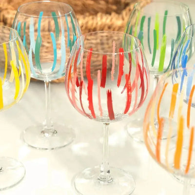 Jogo 6 Taças Gin Burgundy em Cristal Ecológico Piuma 650ml Colors