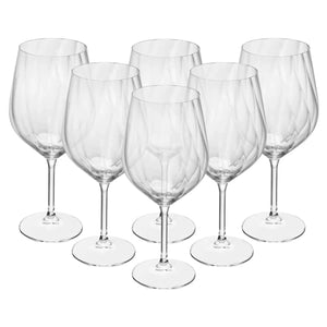 Jogo 6 Taças Vinho Tinto Crex Optic 600ml Cristal Ecológico Bohemia