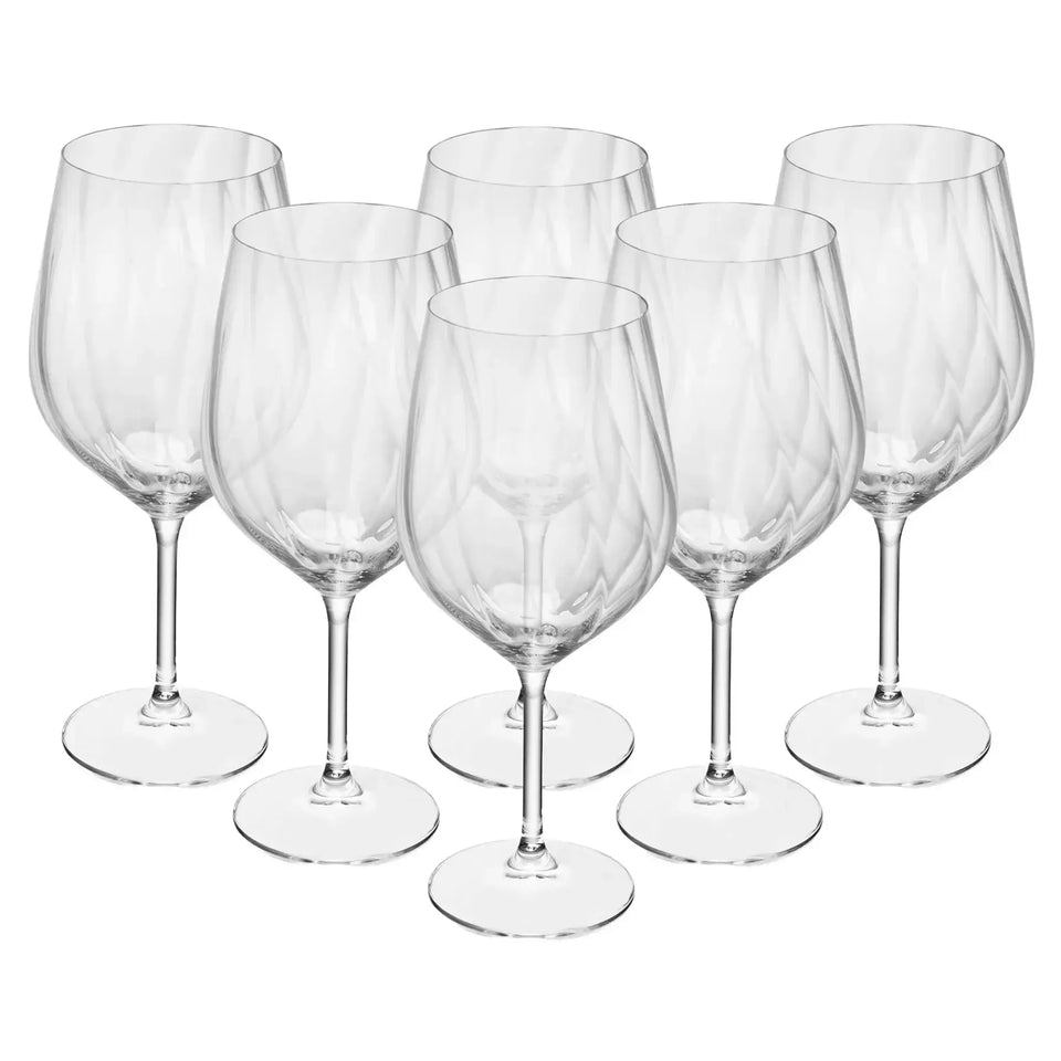 Jogo 6 Taças Vinho Tinto Crex Optic 600ml Cristal Ecológico Bohemia