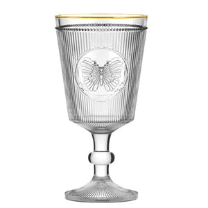Jogo 6 Taças em Vidro Borboleta Gold Rim 325ml L'Hermitage