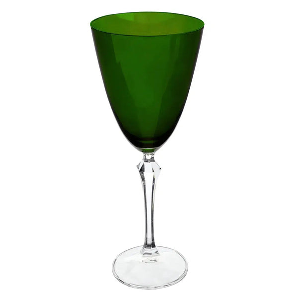 Jogo 6 Taças para Água ou Vinho em Cristal Bohemia Elizabeth Verde 350ml