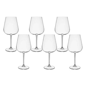 Jogo 6 Taças para Vinho Tinto em Cristal Bohemia Margaux 670ml