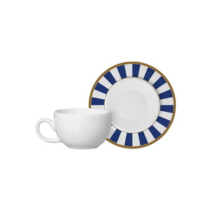 Jogo 6 Xícaras Café Cerâmica Branca Pires Sprite Azul 85ml Alleanza