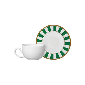 Jogo 6 Xícaras Café Cerâmica Branca Pires Sprite Verde 85ml Alleanza