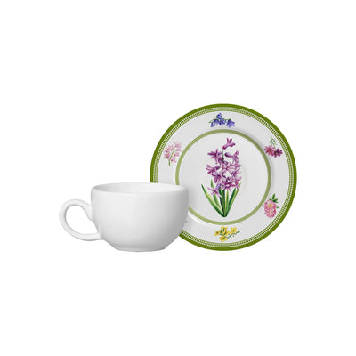 Jogo 6 Xícaras Café Cerâmica Pires Versailles 80ml Alleanza