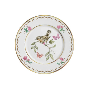 Jogo 6 Xícaras Café Cerâmica Sweet Bird Filete Ouro 85ml Alleanza