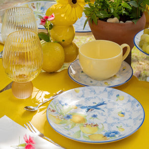 Jogo 6 Xícaras Chá Cerâmica Amarela Pires Coup Sicilia 250ml Alleanza